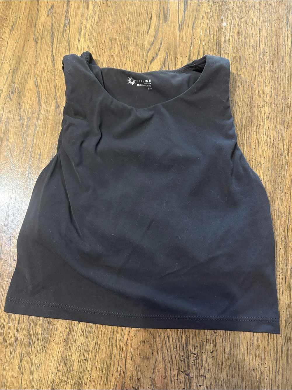 aerie Offline Real Me Xtra Black Tank Crop Top